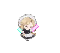 Chibi maid with light sabers