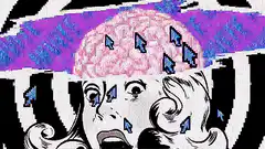pixel art brain with cursors and fuck u
