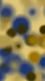 blurry blue and yellow circles moving