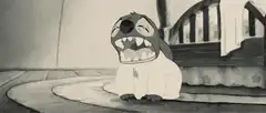 Stitch yawning and falling asleep