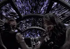Han Solo and Chewbacca jump to hyperspace