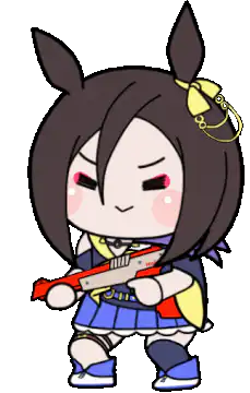 chibi horse girl holding rifle
