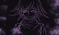 Purple anime character face expressions