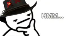 Thinking stick figure with hat