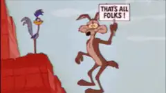 Wile E. Coyote falls off cliff
