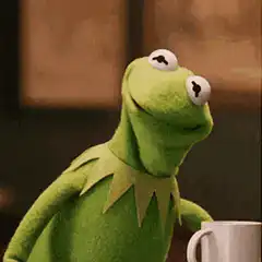 Kermit the Frog sipping coffee