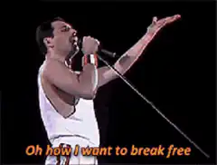 Freddie Mercury singing break free