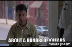 Sam Rockwell about a hundred dollars