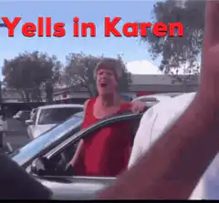 Woman yelling in red car