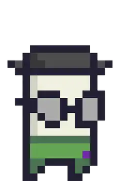 pixel art man with glasses and hat