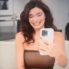 Woman making a funny face in selfie
