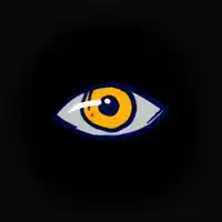 Yellow eye on black background