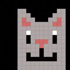 pixel cat with fire