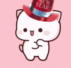 Cute cat wearing new year hat