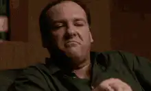 James Gandolfini as Tony Soprano shrugging