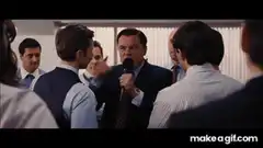 Jordan Belfort yelling in office