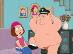 Peter Griffin bending over in front of Meg