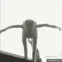 Low quality figure falling and tumbling