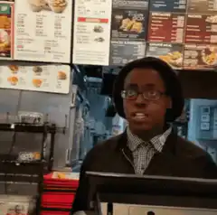 McDonald's employee side-eyes customer