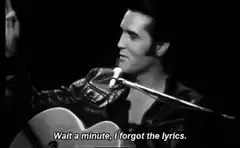 Elvis forgets lyrics