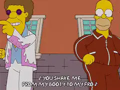 Krusty and Homer dancing