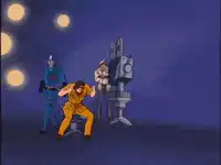 Goku gets kicked by a soldier