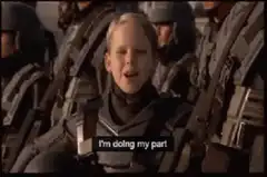 I'm doing my part
