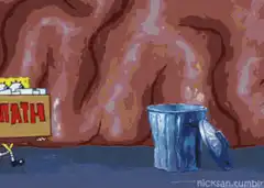 SpongeBob disposes of math homework