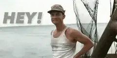 Old man waving hey
