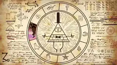 Bill Cipher and Gravity Falls characters on cipher wheel