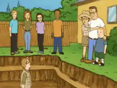 Digging a hole in the backyard