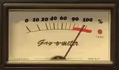 Gay-o-meter needle at peak