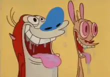 Ren and Stimpy drooling