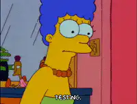 Marge Simpson Testing Microphone