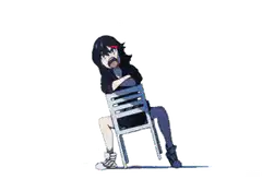 Ryuko Matoi throws a chair
