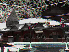 Glitchy Christmas Train Station