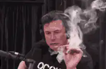 Elon Musk smoking a joint
