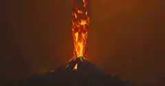 Volcano erupting with lava