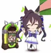 Dancing horse girl with jukebox