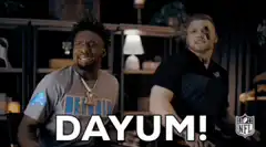 Two men reacting with DAYUM!