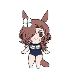 Chibi horse girl with flower