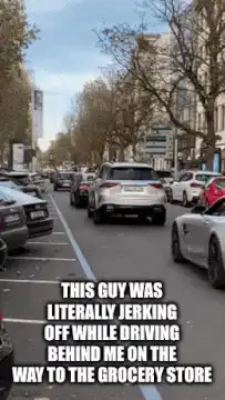 Jerking off while driving behind me