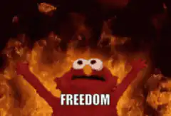 Elmo surrounded by fire