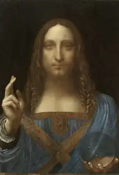 Jesus with orb and raised hand