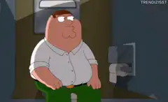 Peter Griffin eats sandwich from toilet stall