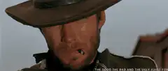 Clint Eastwood squinting with cigarette