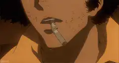 Spike Spiegel smoking cigarette