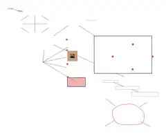 abstract geometric diagram with red dots
