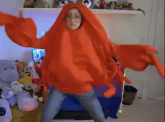 woman in crab costume dancing