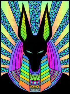 Colorful Anubis Stained Glass Animation